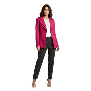 Escada Pink 100% Virgin Wool Blazer Jacket Size 40 EU US 10 Made In Croatia Chic